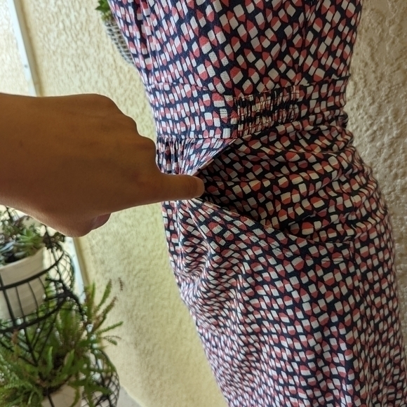 Boden Print Jersey Dress with Pockets blue pink Size 6 Cotton Modal blend - Picture 3 of 8